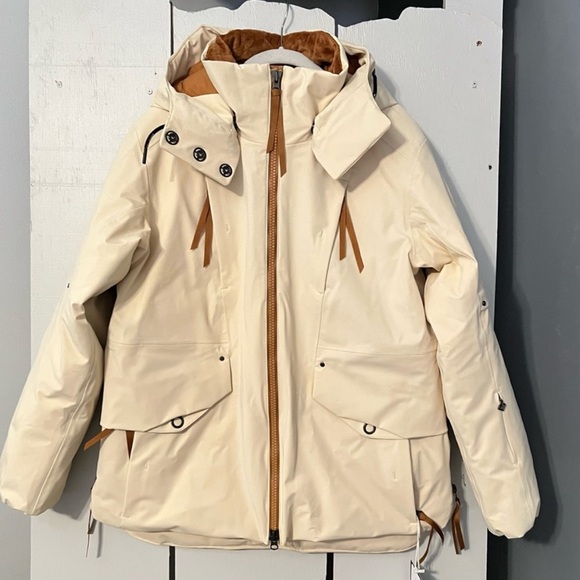 Obermeyer Meribel Down Winter Skiing Jacket Size 10 Adjustable Waist Sandbar New - Picture 6 of 16